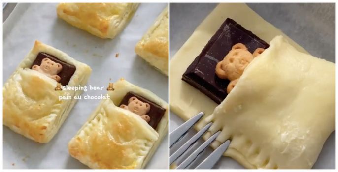 How to make the viral sleeping bear pain au chocolate