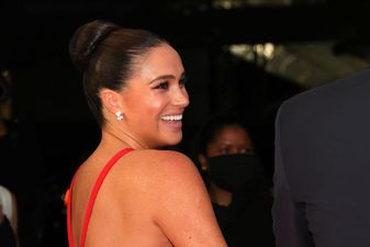 Prince Harry and Meghan Markle make rare red carpet appearance and her dress is flawless