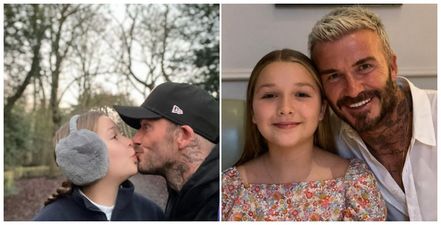 David Beckham is criticised for kissing daughter Harper on the lips – again