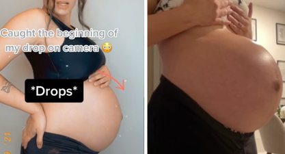 Mum-to-be catches moment her bump starts to ‘drop’ and you need to see it