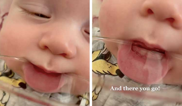 trick to see if baby is tething