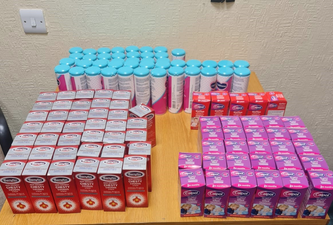 Gardaí find 40 stolen bottles of cough syrup and 32 bottles of Calpol in car