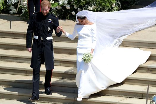 Meghan Markle and Prince Harry on their wedding day