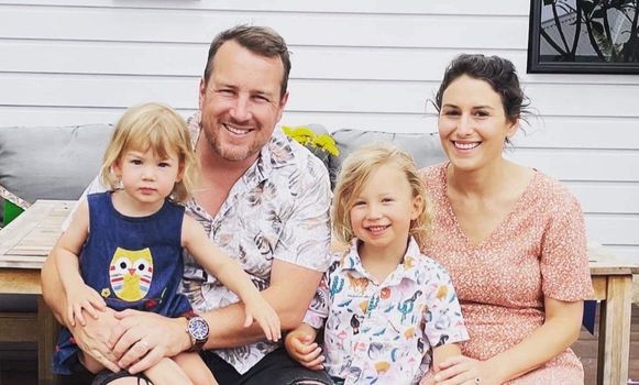 Chanelle with her husband and two kids