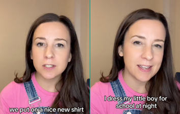 Mum reveals she puts her son to bed in his school uniform