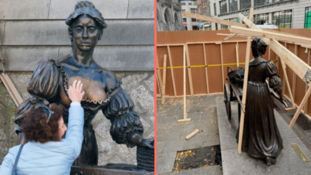 'Subject to endless derision' - Molly Malone statue boarded up for restoration